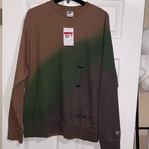 Nike NSW Game Day Club Crew Archaeo Brown Green FQ6142-256 Men's Large New